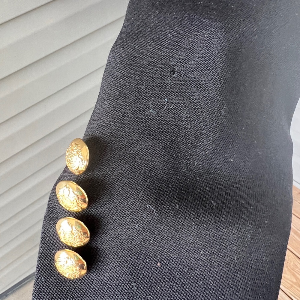 VTG- RALPH LAUREN Black 100% Wool Gold Button Crest Crown Patch Blazer Sz 12P - Picture 9 of 15